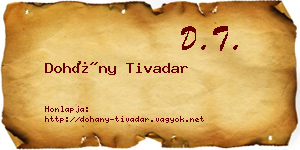 Dohány Tivadar névjegykártya