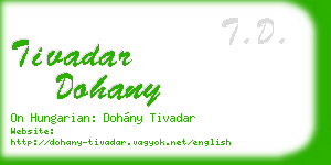 tivadar dohany business card